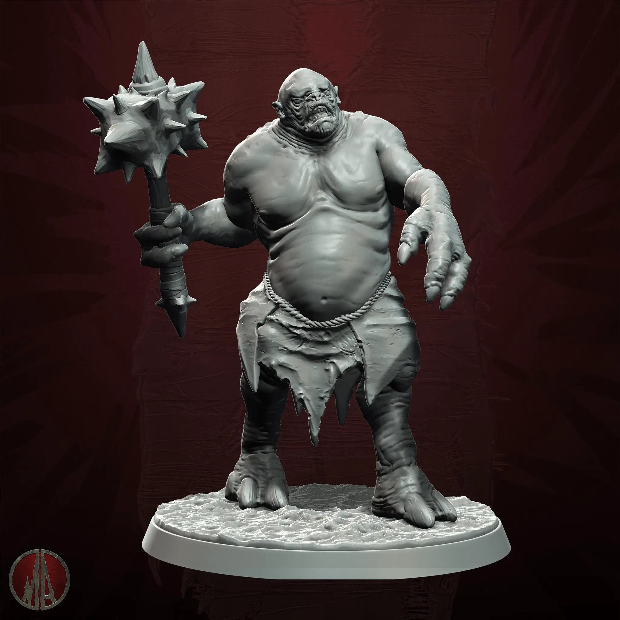 3D printed Orc Horde Troll figurine by Last Hope Miniatures, detailed orc troll sculpture with textured features and vibrant paintwork.