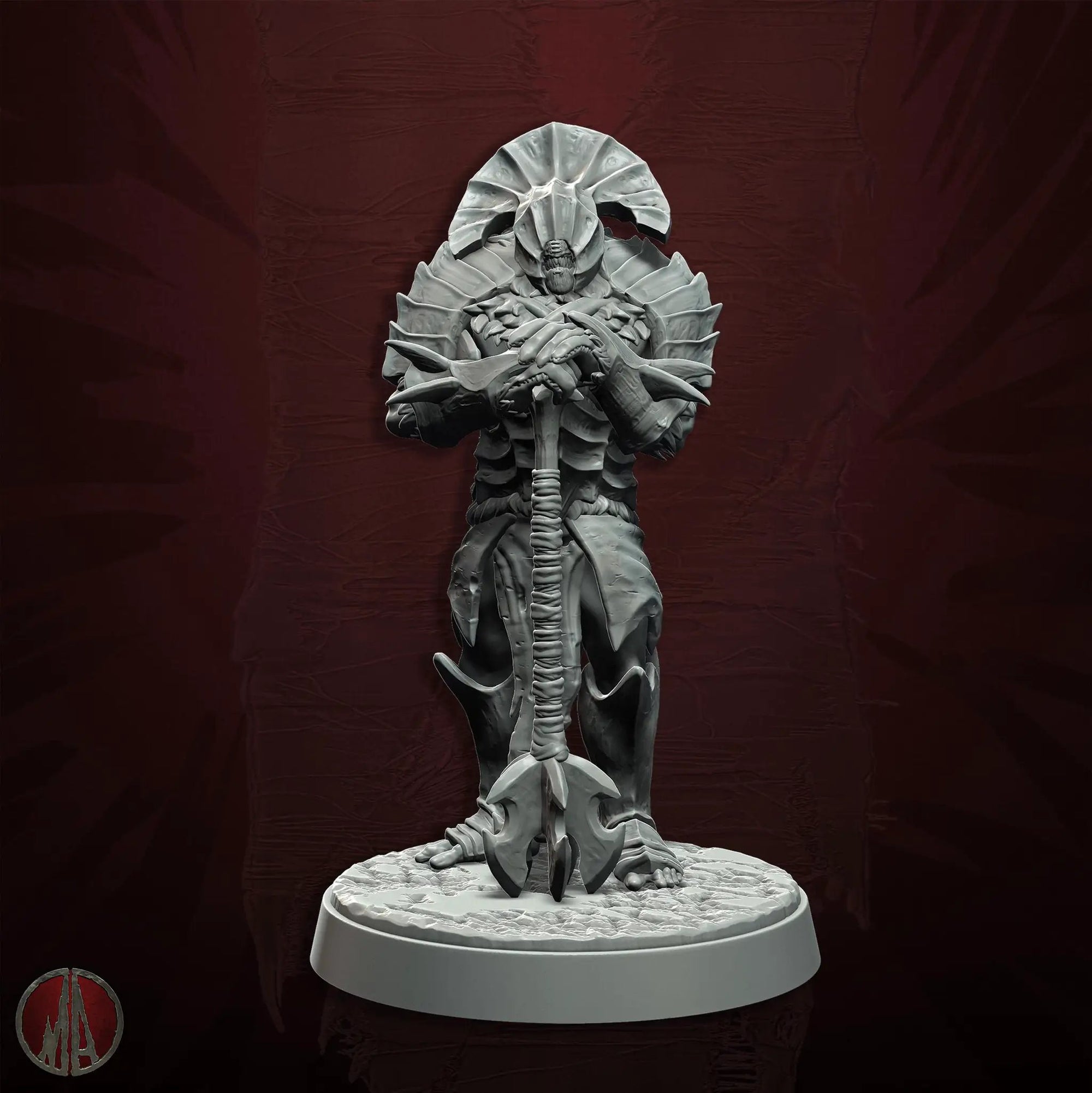3D printed Orc Hornblowers by Last Hope Miniatures, detailed fantasy miniature with horn and armor, on a display base.