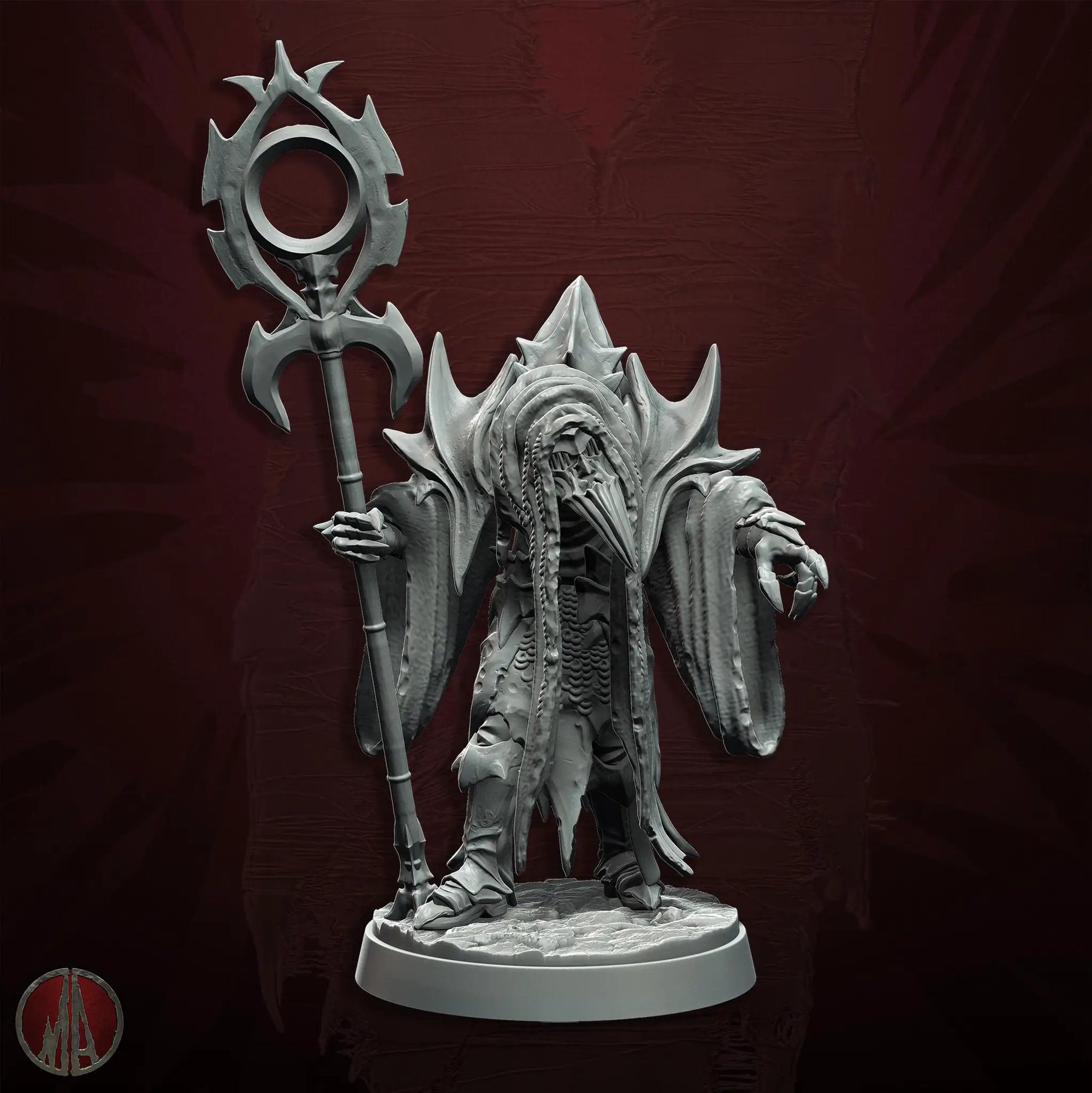 3D printed Orc Warlocks miniatures by Last Hope Miniatures, detailed orc figures with mystical armor and weaponry for tabletop gaming