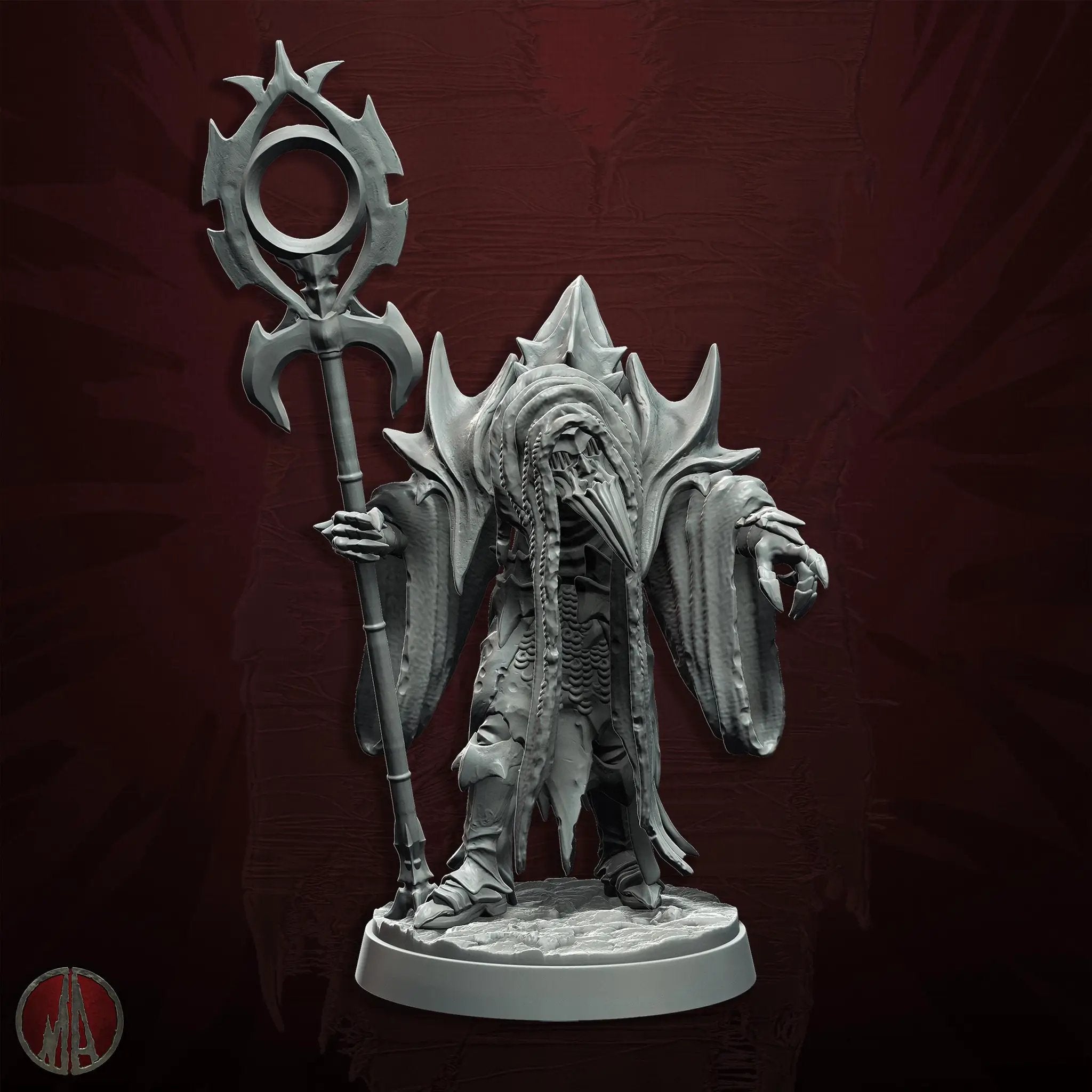 3D printed Orc Warlocks miniatures by Last Hope Miniatures, detailed orc figures with mystical armor and weaponry for tabletop gaming