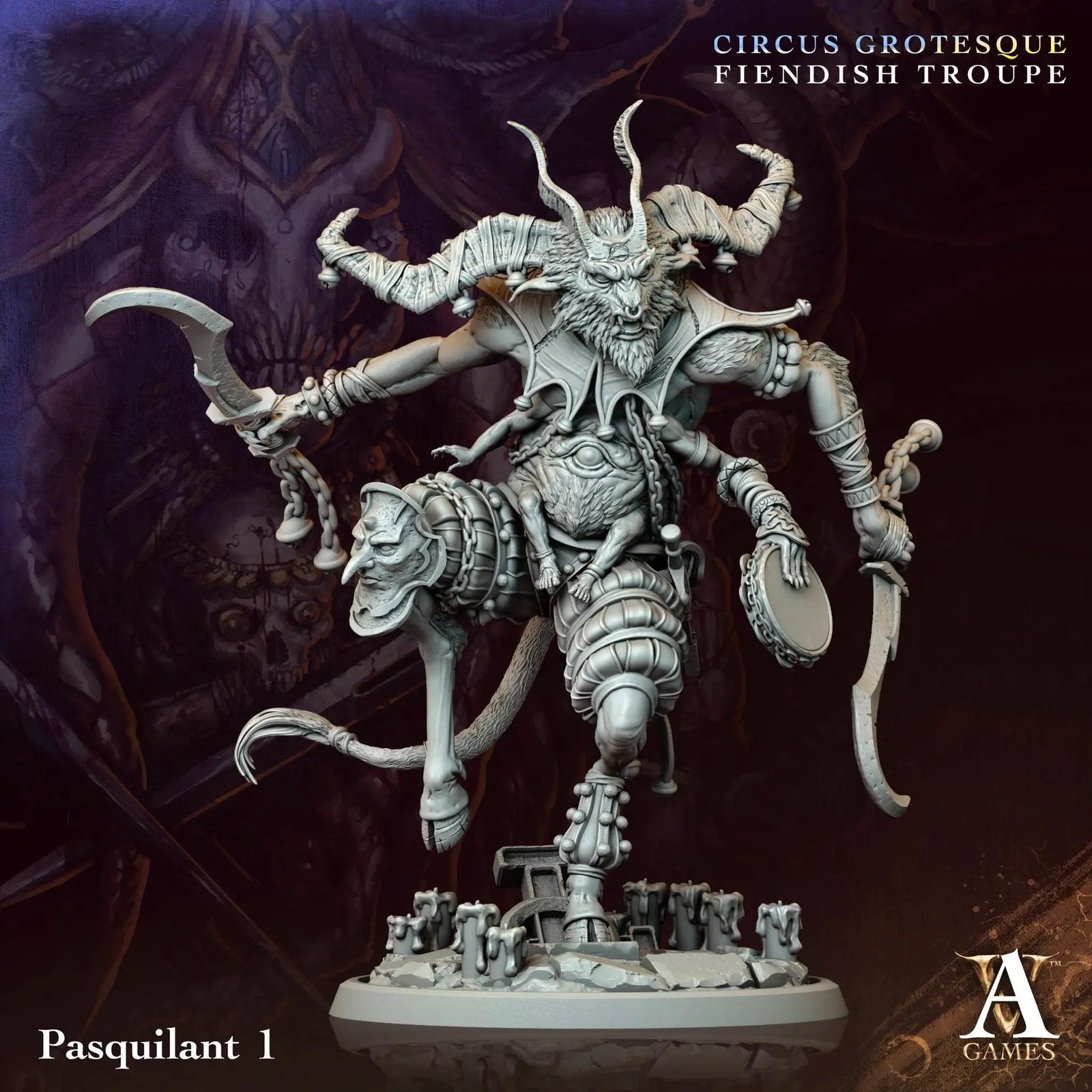 3D printed Pasquilant miniature by Last Hope Miniatures for Archvillain Games, featuring detailed design and intricate textures.