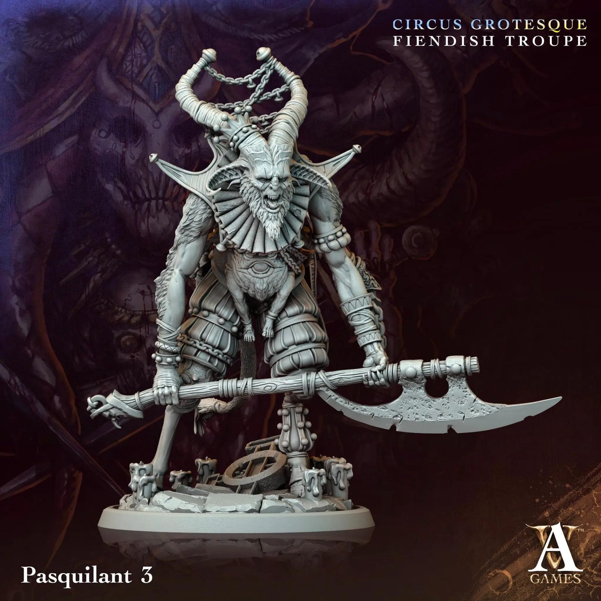 3D printed Pasquilant miniature by Last Hope Miniatures for Archvillain Games, detailed fantasy character in dynamic pose.