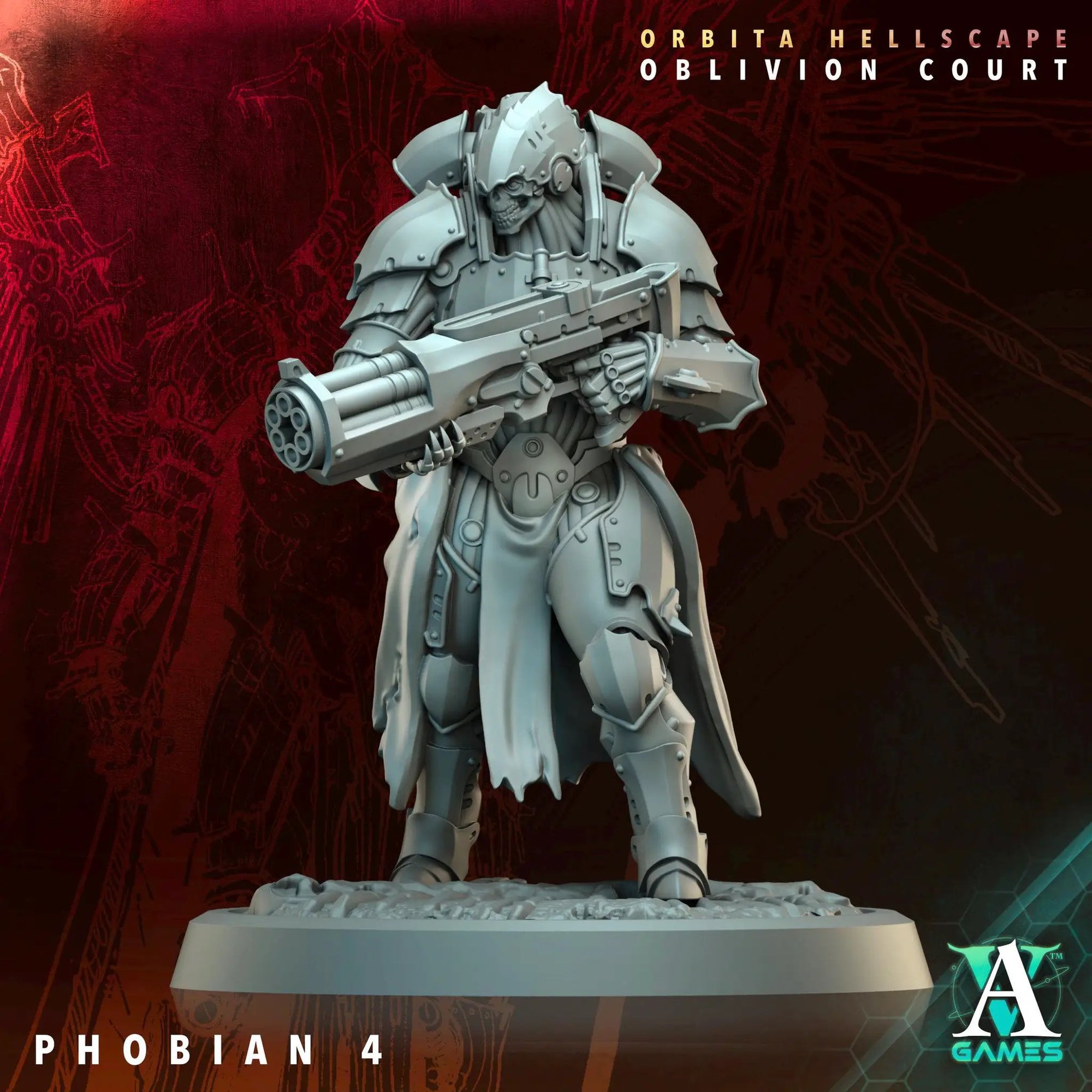 3D printed Phobians miniature by Last Hope Miniatures for Archvillain Games, showing detailed alien creature with vibrant colors.