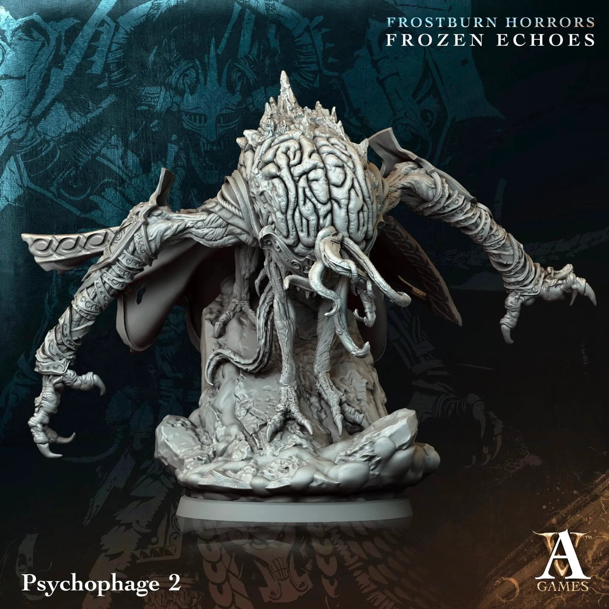 3D printed Psychophages miniatures by Last Hope Miniatures for Archvillain Games, featuring detailed monstrous figures.