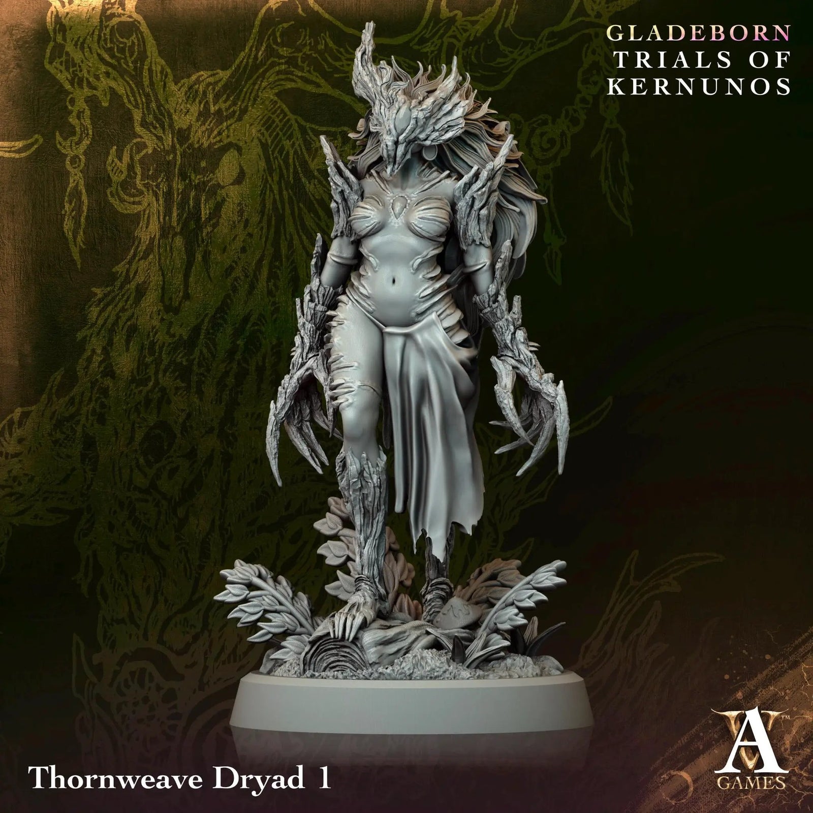 3D printed Thornweave Dryads miniatures by Last Hope Miniatures, featuring detailed fantasy woodland creature figures.