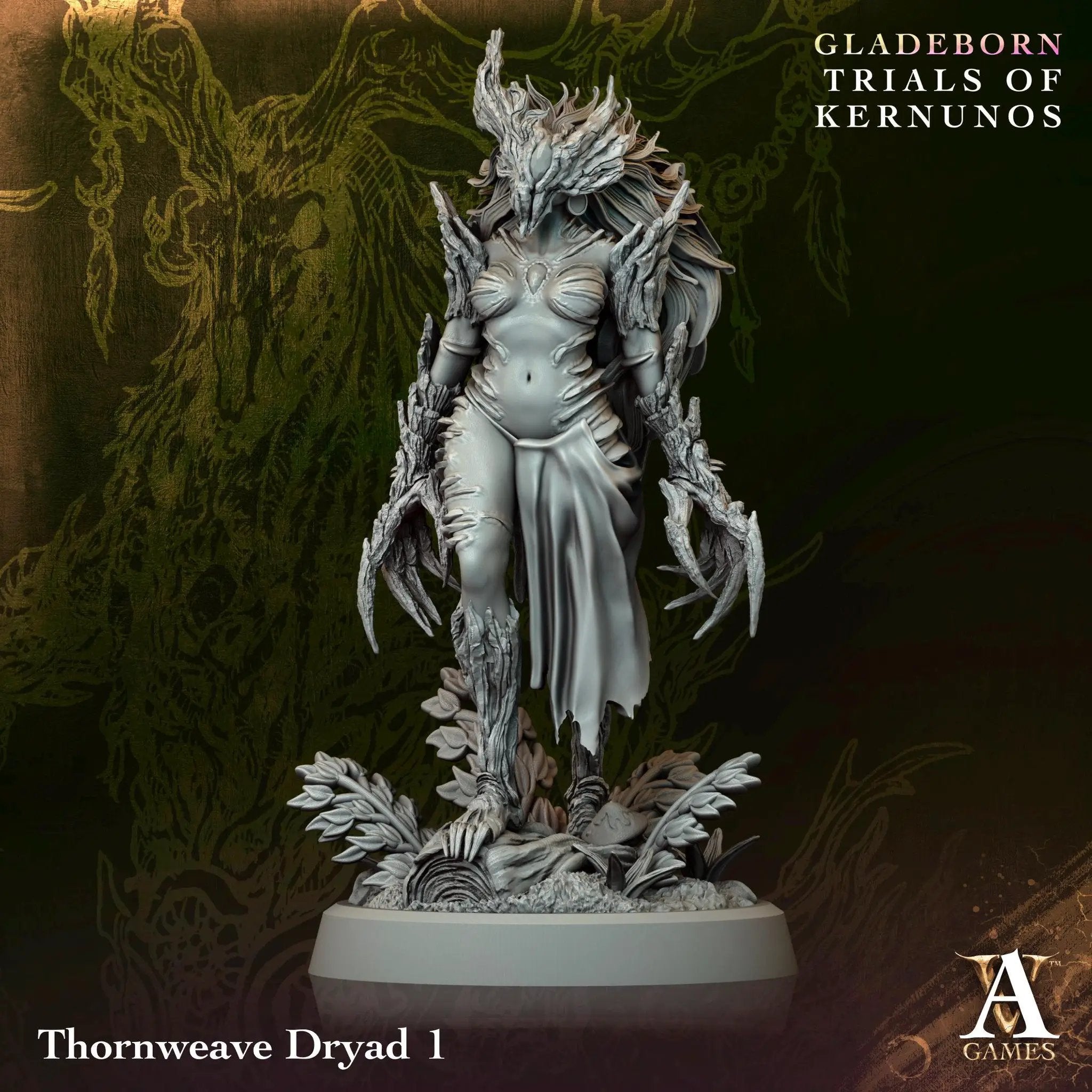 3D printed Thornweave Dryads miniatures by Last Hope Miniatures, featuring detailed fantasy woodland creature figures.