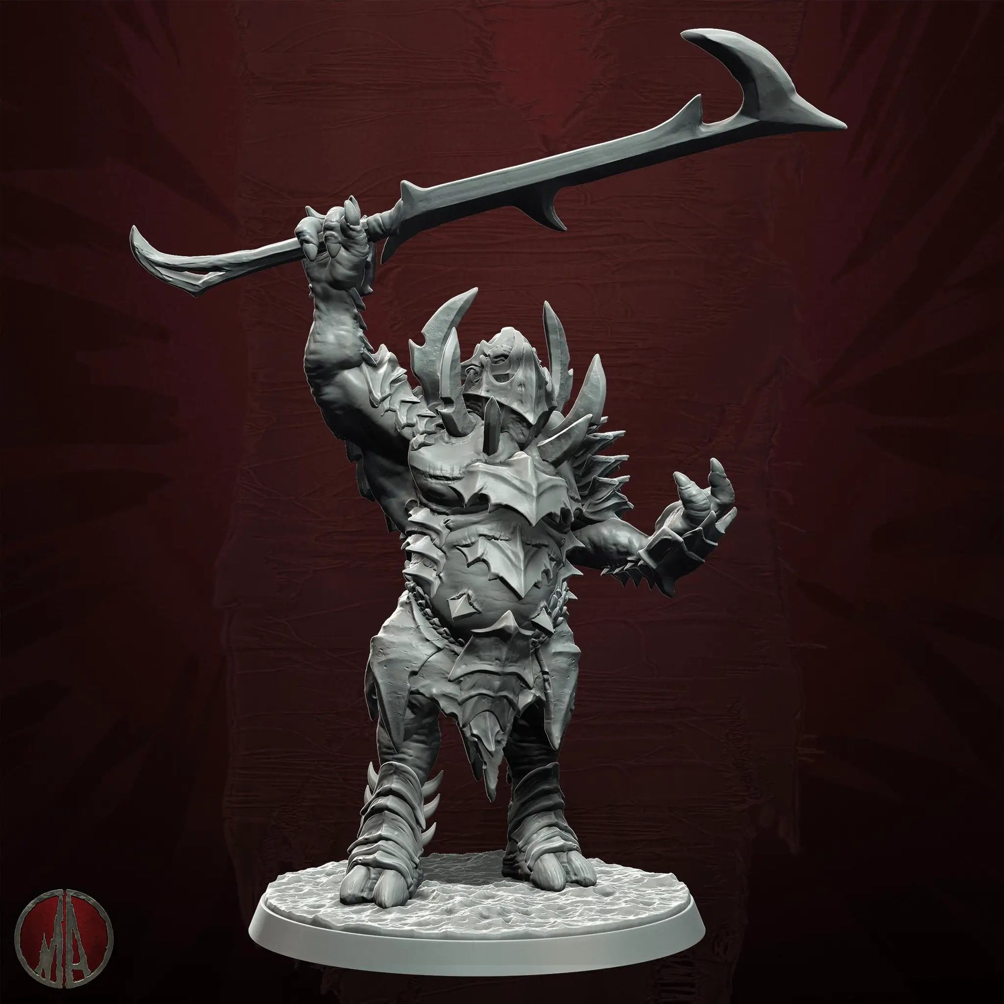 3D printed Troll Warlord miniature by Last Hope Miniatures for tabletop gaming and fantasy display.