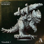 3D printed Tzintaliok miniature by Last Hope Miniatures from Archvillain Games, featuring intricate details and dynamic pose.