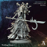 3D printed Wailing Omens miniature by Last Hope Miniatures for Archvillain Games, showcasing detailed sculpt with ominous design.