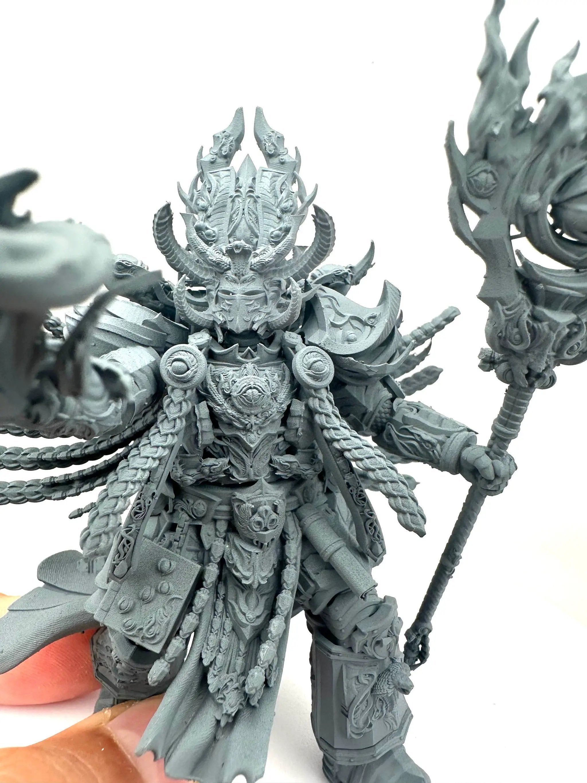 3D printed Supreme Sorcerer miniature by 3DArtGuy, painted Last Hope Miniatures, featuring detailed robes and magical staff.