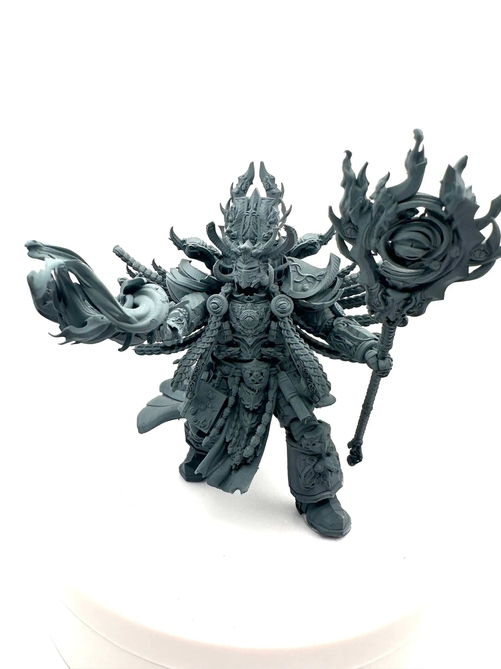 3D printed Supreme Sorcerer miniature by 3DArtGuy for Last Hope Miniatures, showing intricate magical robes and detailed staff.