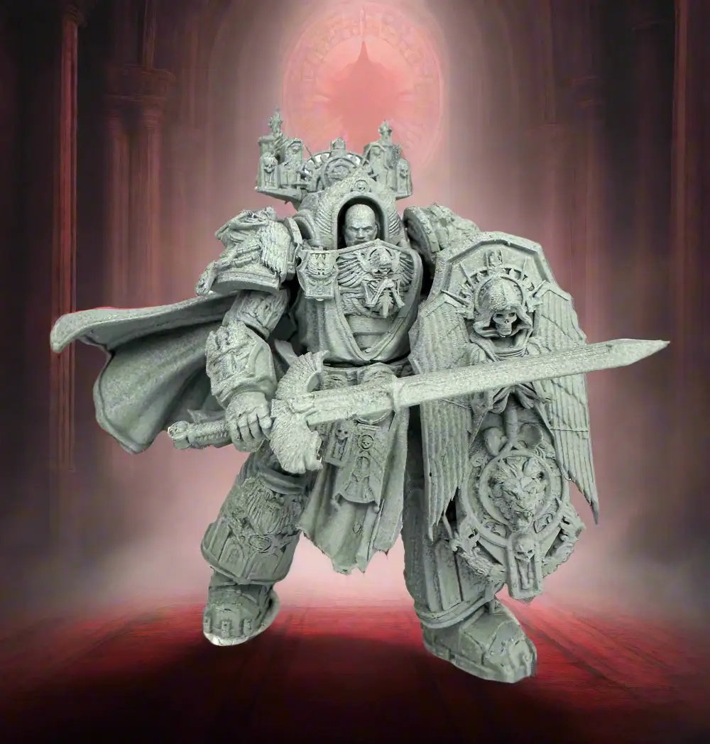 3D Printed Marine Champion miniature by Last Hope Miniatures, detailed 3DArtGuy design, showcasing a heroic marine figure.