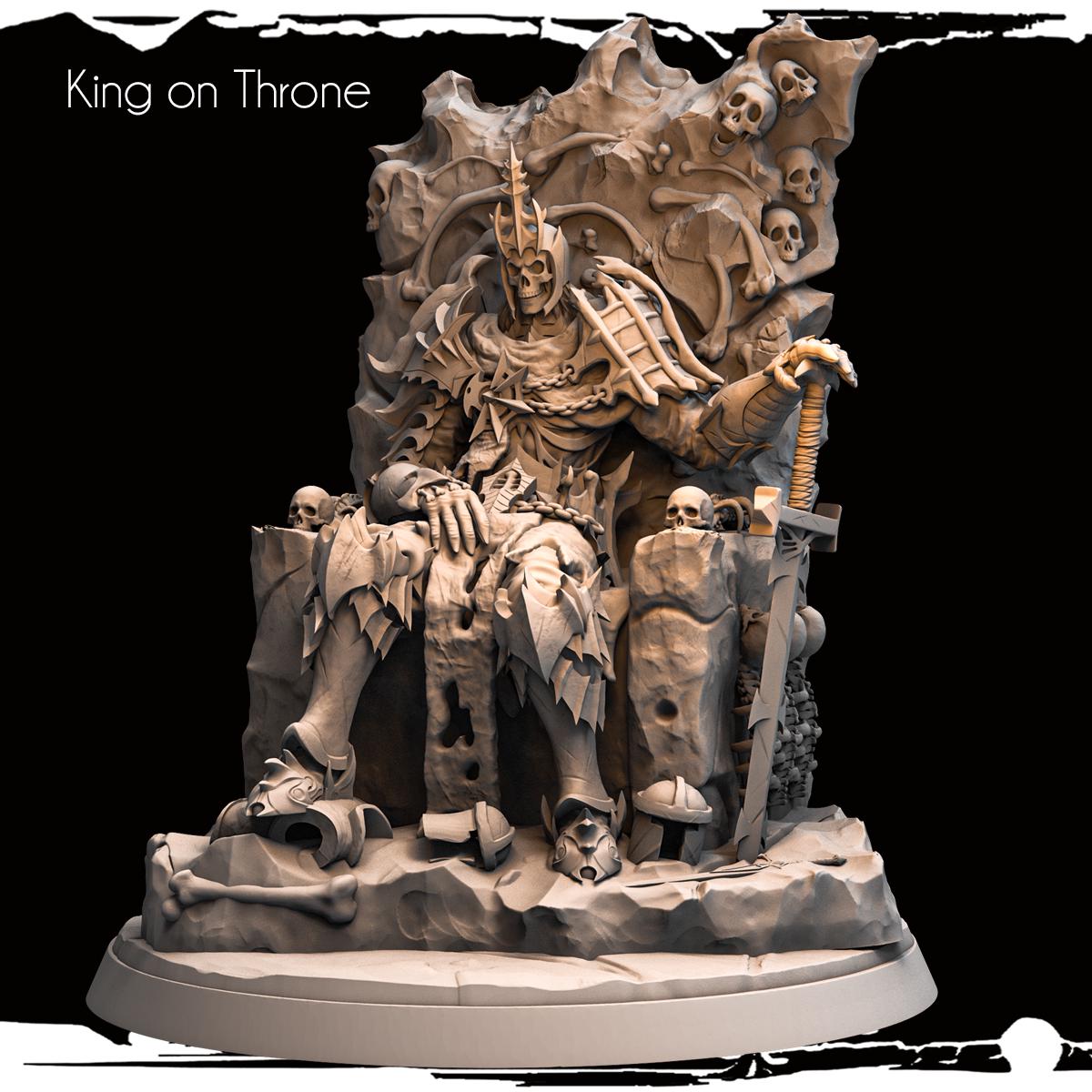 3D printed Skeletal King miniature by Last Hope Miniatures, showcasing intricate skeletal armor and regal design from Monolith Arts.