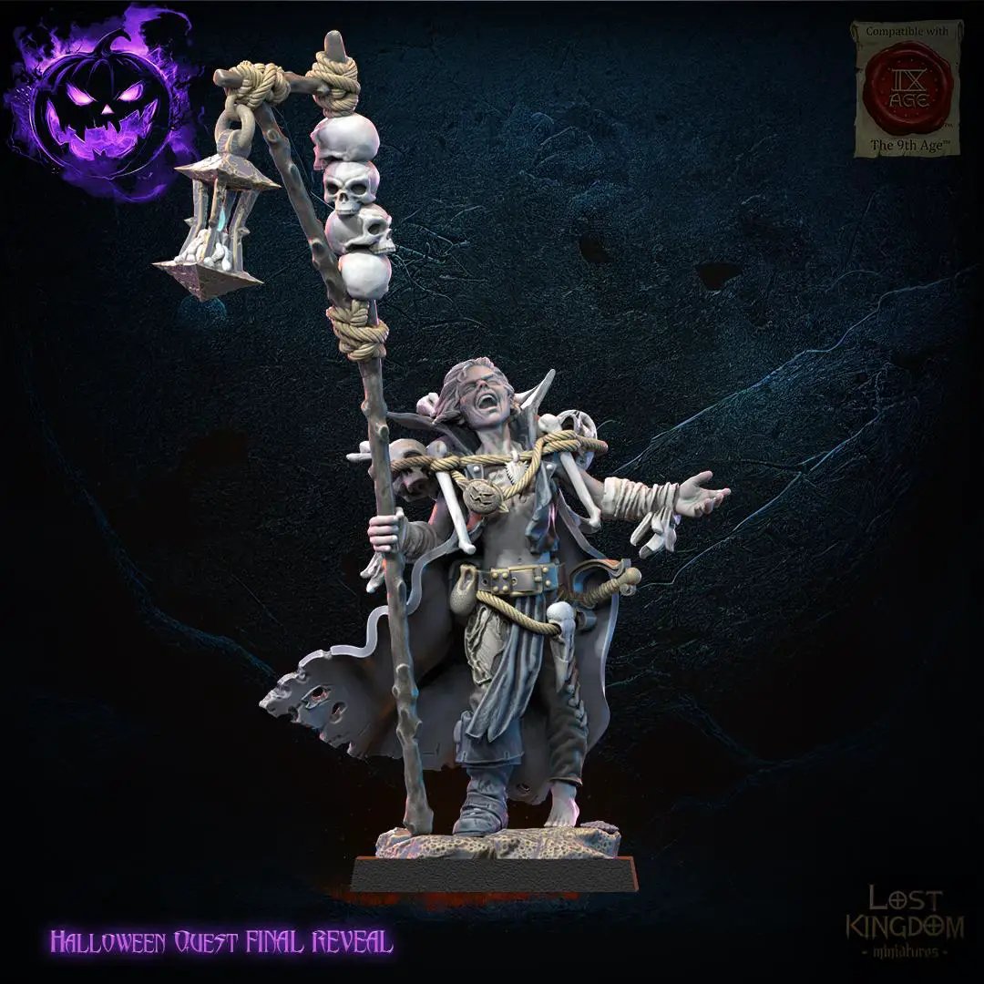 3D printed Warlock and Daemon Familiar miniatures by Last Hope Miniatures, detailed fantasy figures for tabletop gaming.