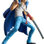Trafalgar Law Grandista figure from One Piece by Banpresto, showcasing the detailed anime character in dynamic pose.