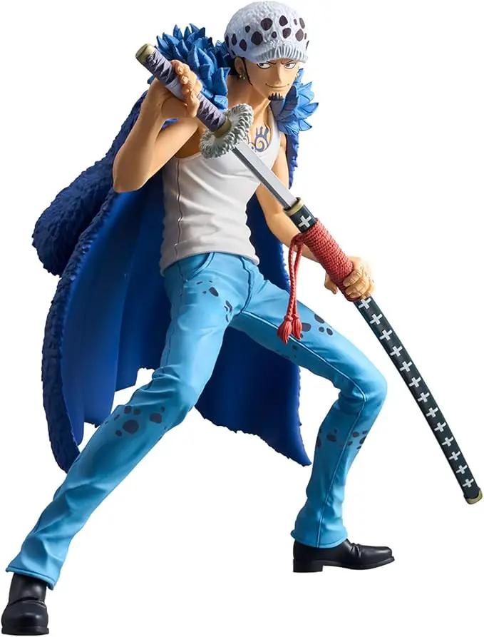 Trafalgar Law Grandista figure from One Piece by Banpresto, showcasing the detailed anime character in dynamic pose.