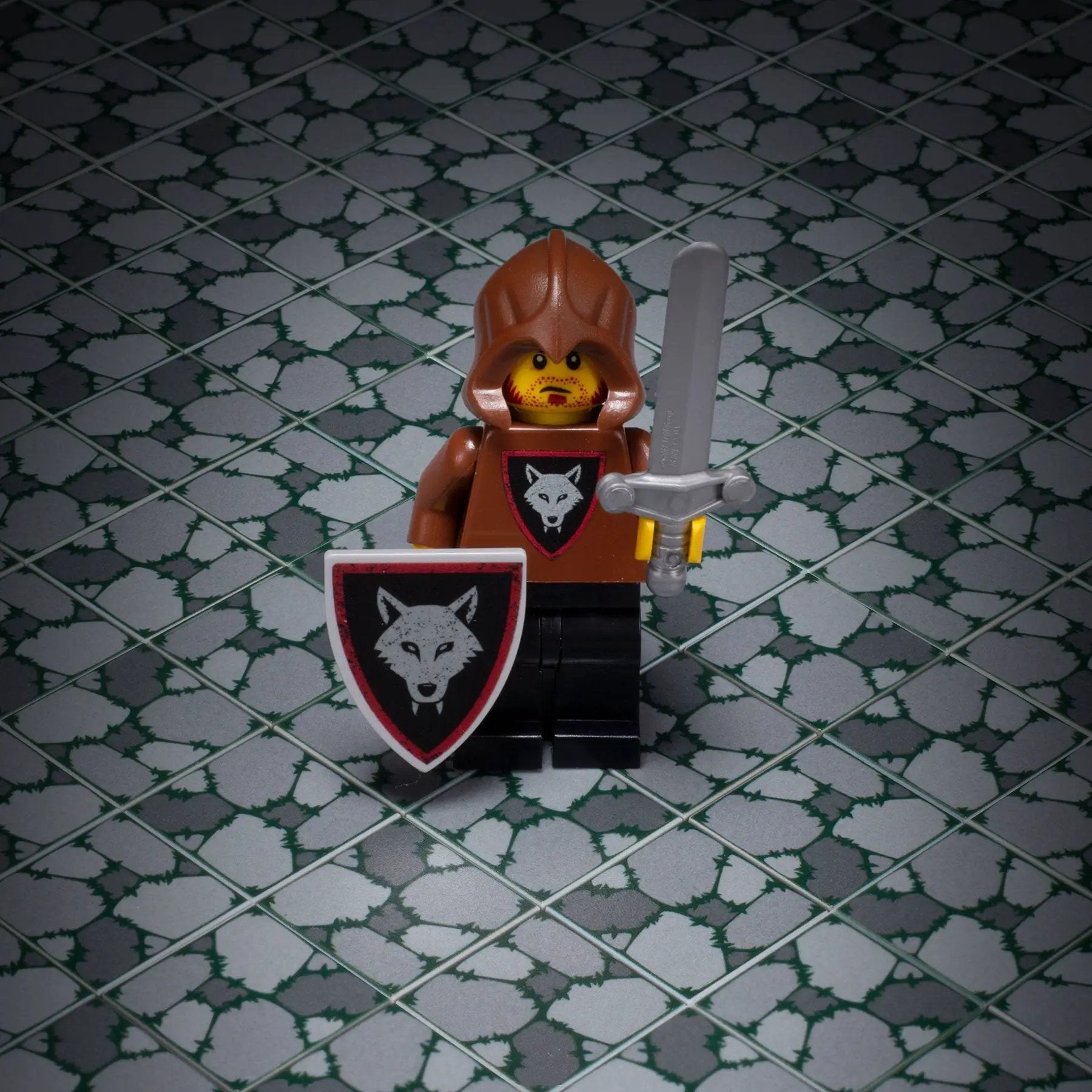 Cobblestone Flooring (Plant Overgrowth) - Custom Printed 2x2 Tile made using LEGO part by B3 Customs