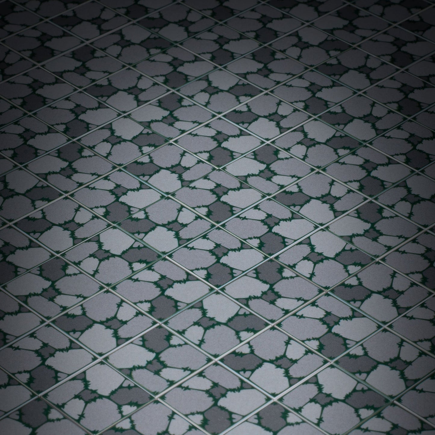 Cobblestone Flooring (Plant Overgrowth) - Custom Printed 2x2 Tile made using LEGO part