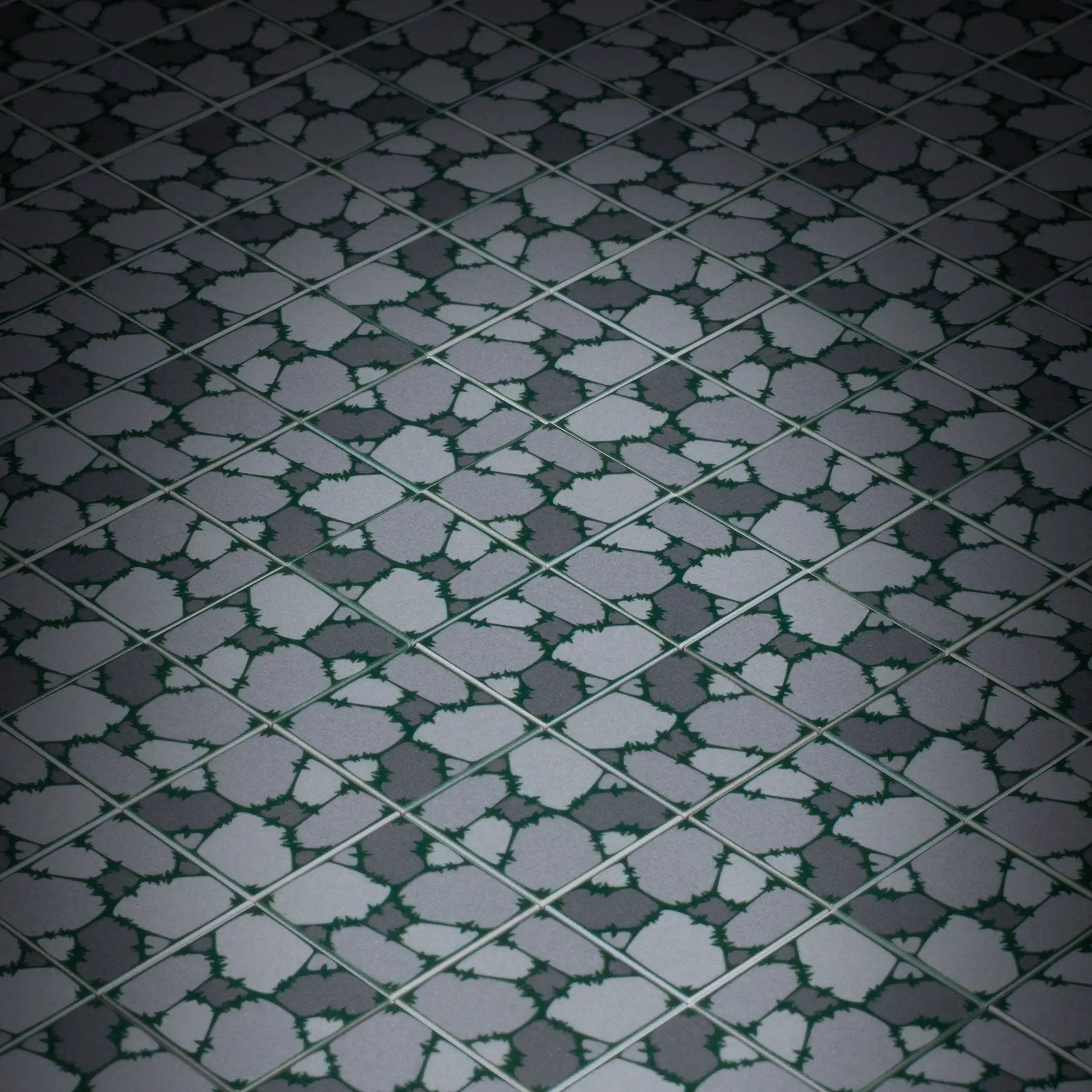 Cobblestone Flooring (Plant Overgrowth) - Custom Printed 2x2 Tile made using LEGO part by B3 Customs