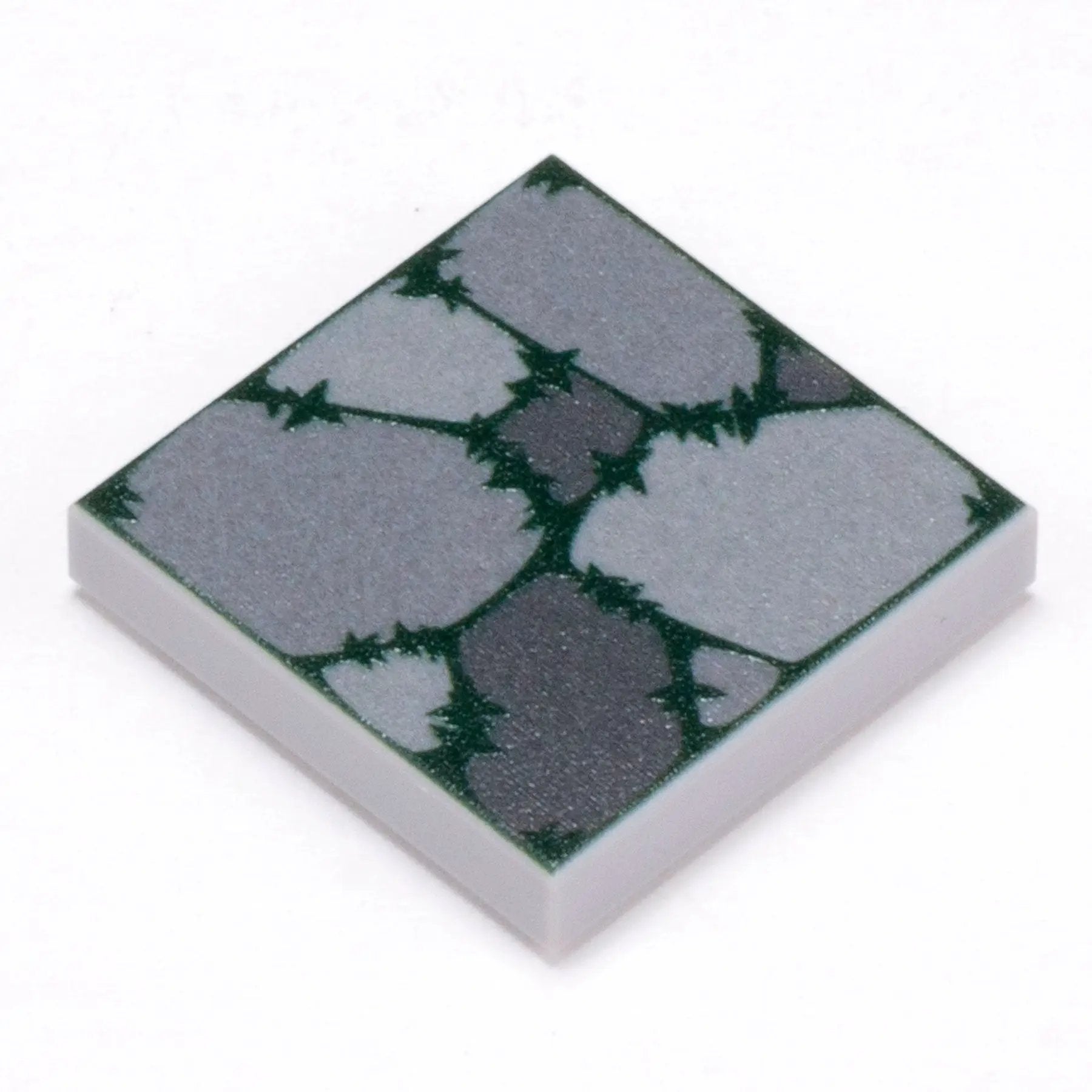 Cobblestone Flooring (Plant Overgrowth) - Custom Printed 2x2 Tile made using LEGO part by B3 Customs