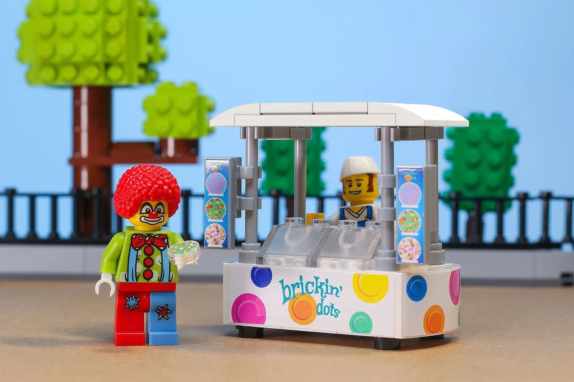 Brickin' Dots Ice Cream Food Stand made using LEGO parts - B3 Customs by B3 Customs