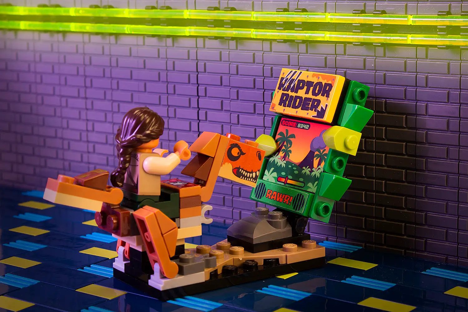 Raptor Rider - B3 Customs Arcade Game made using LEGO parts by B3 Customs