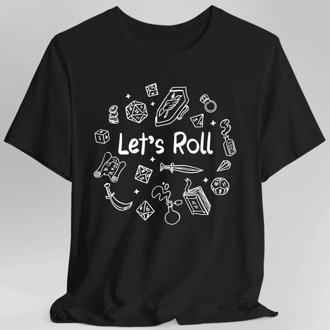 Let's Roll Doodle D&D Shirt by Sunburst RPG