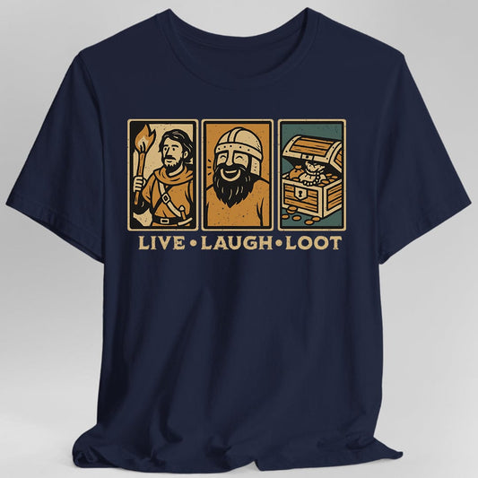 Live Laugh Loot T-shirt - Comic Panels