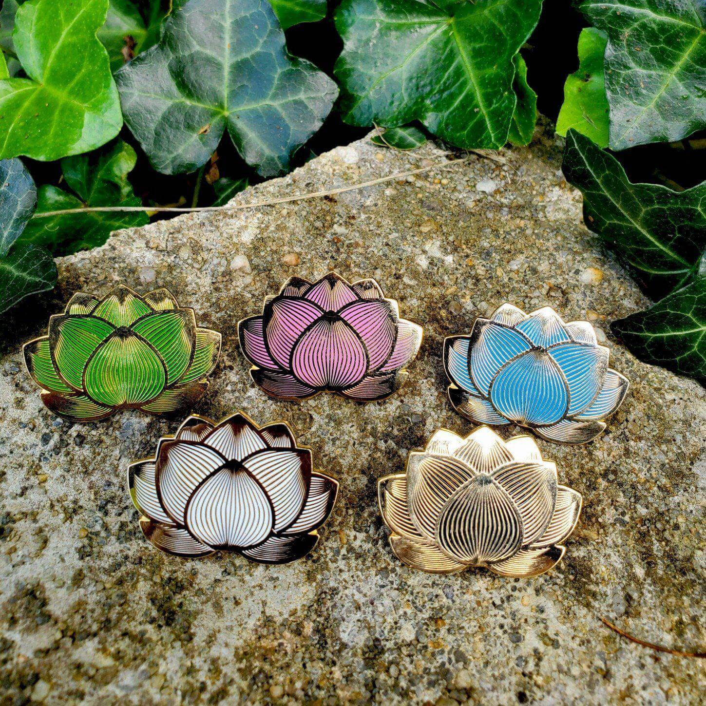Lotus Flower Pins by Kolorspun