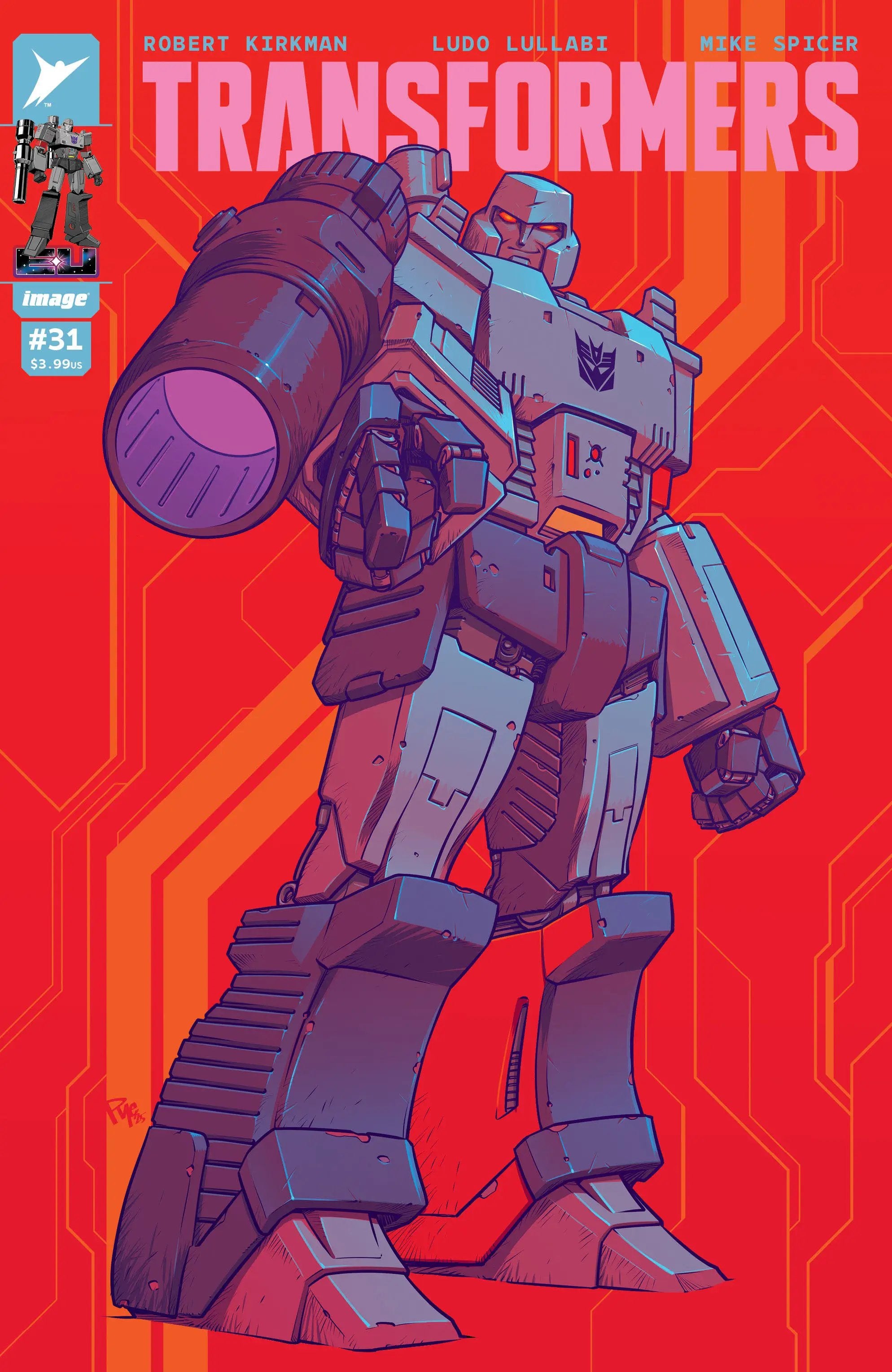 Cover of Transformers #31 comic book by Lunar Distribution, featuring detailed artwork by David Nakayama.