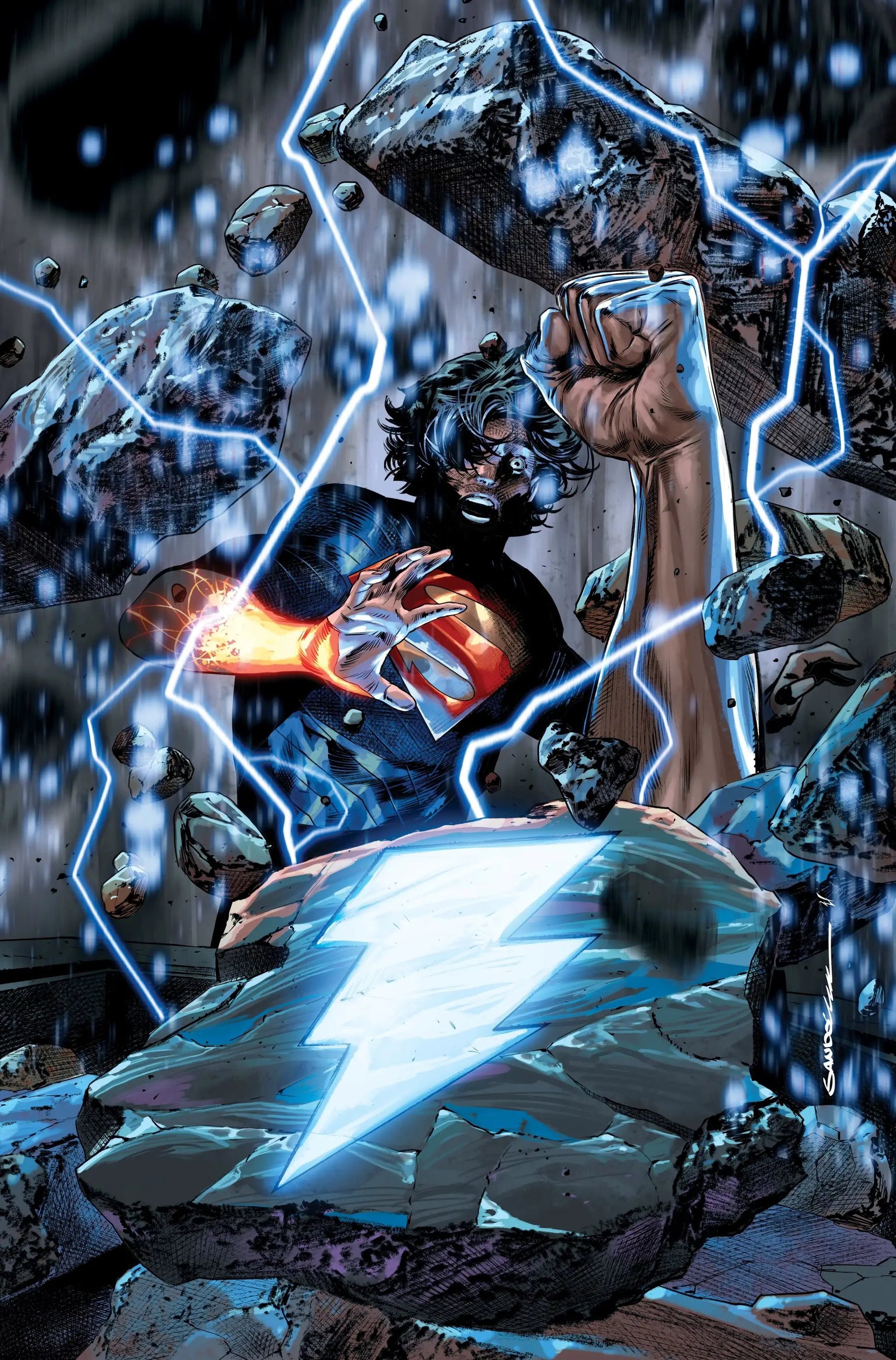 Cover of Absolute Superman #18 comic book published by Lunar Distribution, featuring Superman in a dynamic action pose.