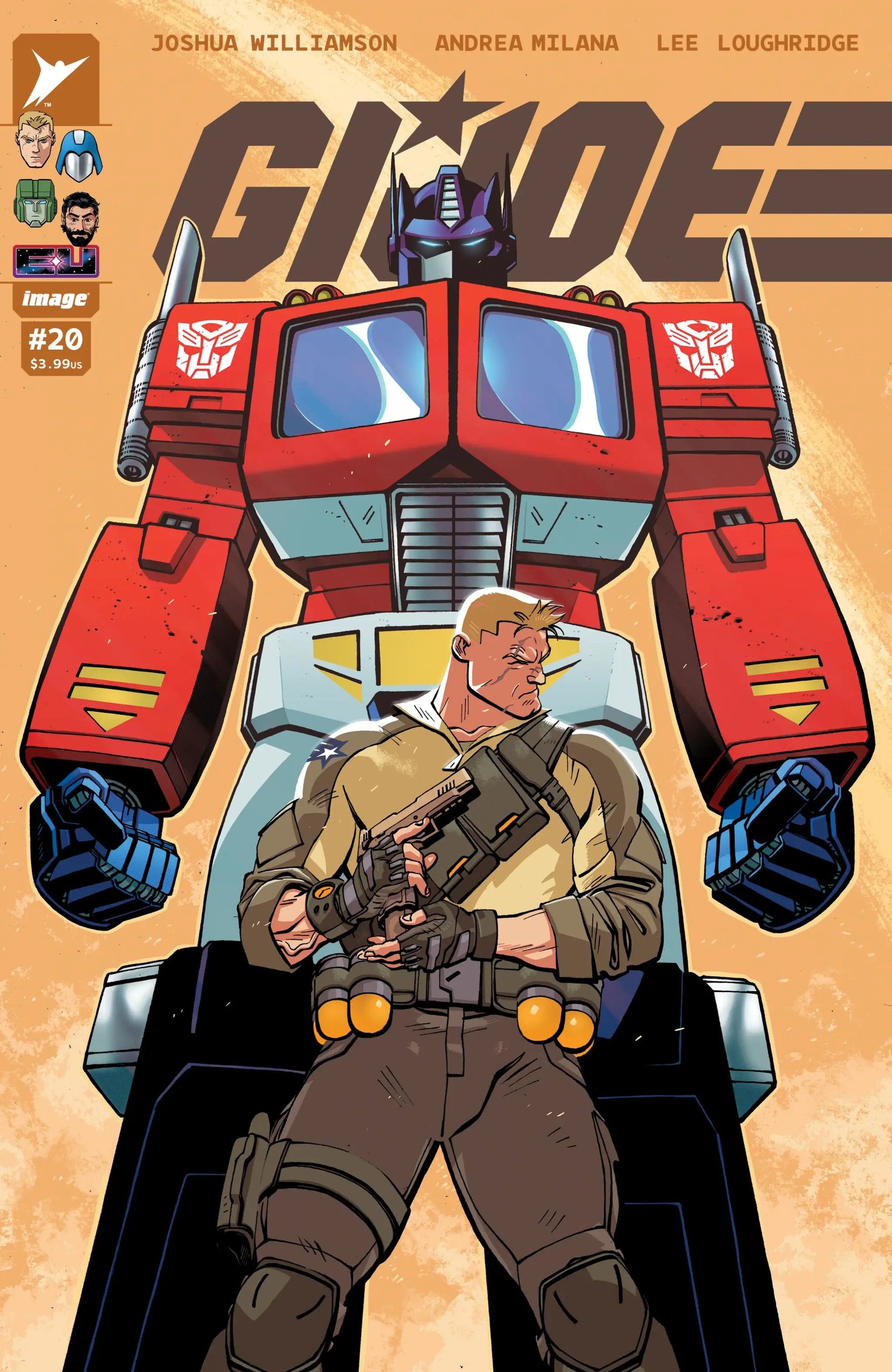 Lunar Distribution GI JOE #20 comic book cover featuring dynamic artwork by Tom Reilly.