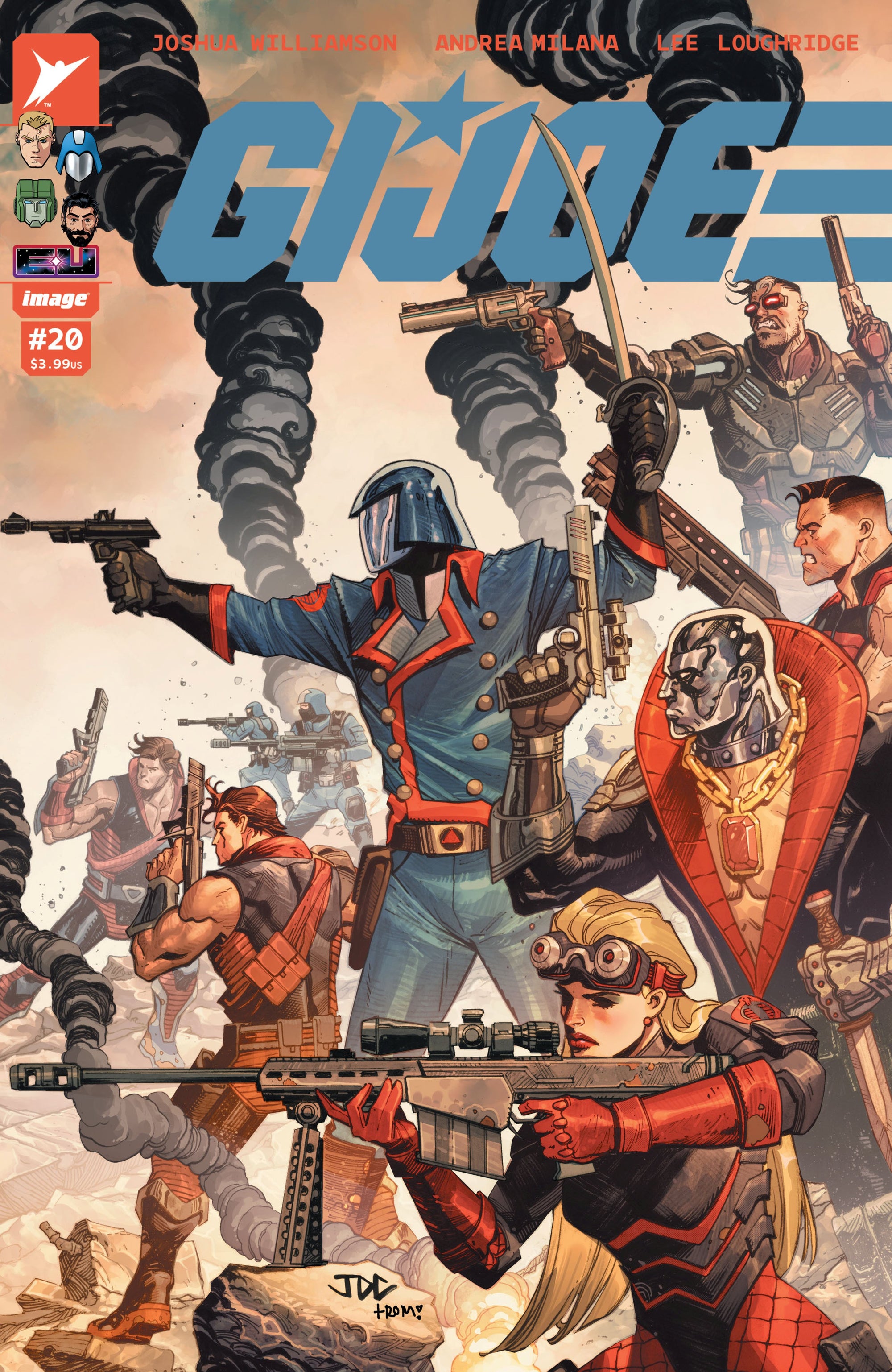 Cover of GI JOE #20 comic book by Lunar Distribution, featuring bold artwork and classic military-themed illustrations.