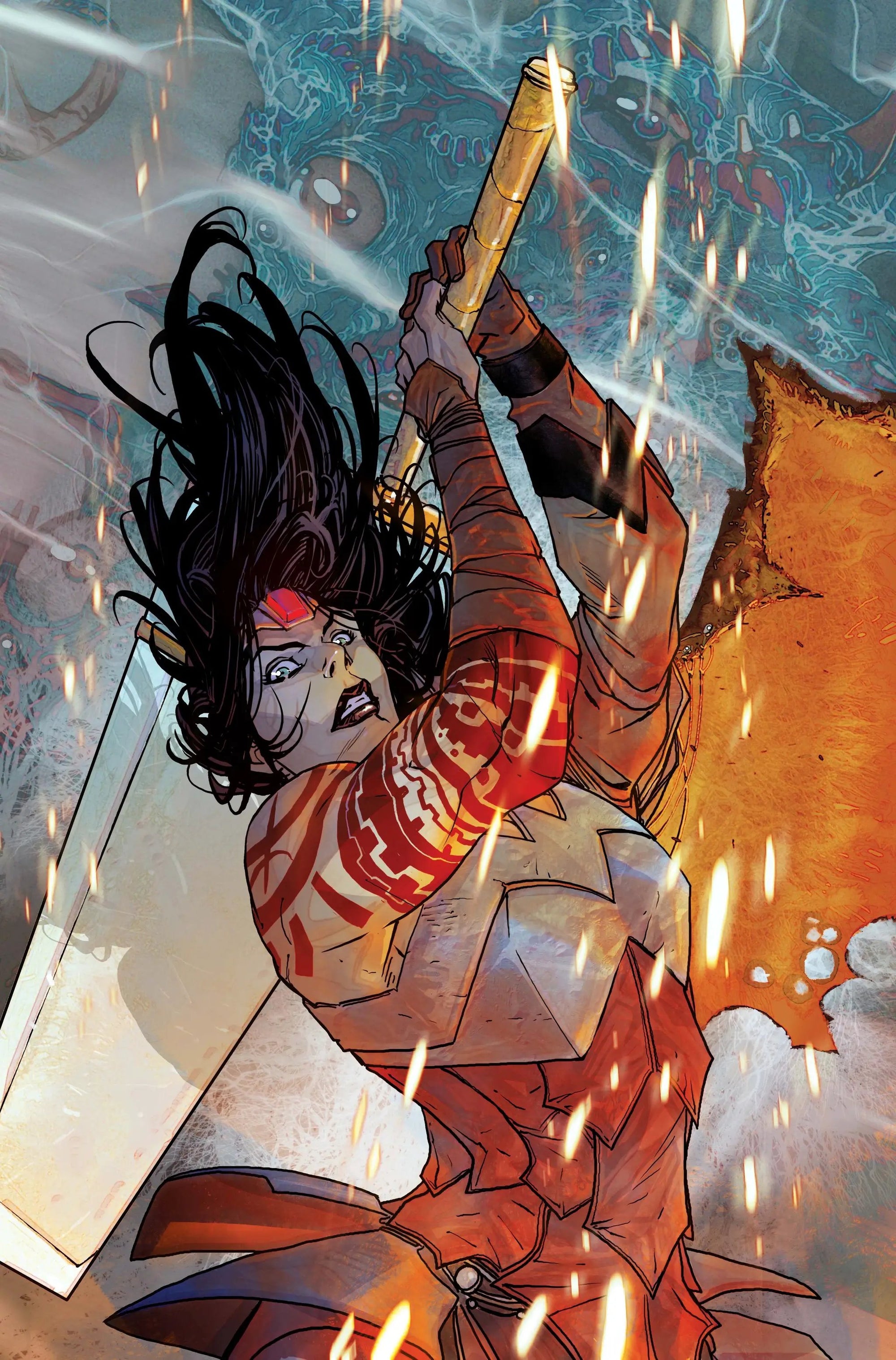 Cover of Absolute Wonder Woman #19 comic book by Lunar Distribution featuring Wonder Woman in a dynamic pose.