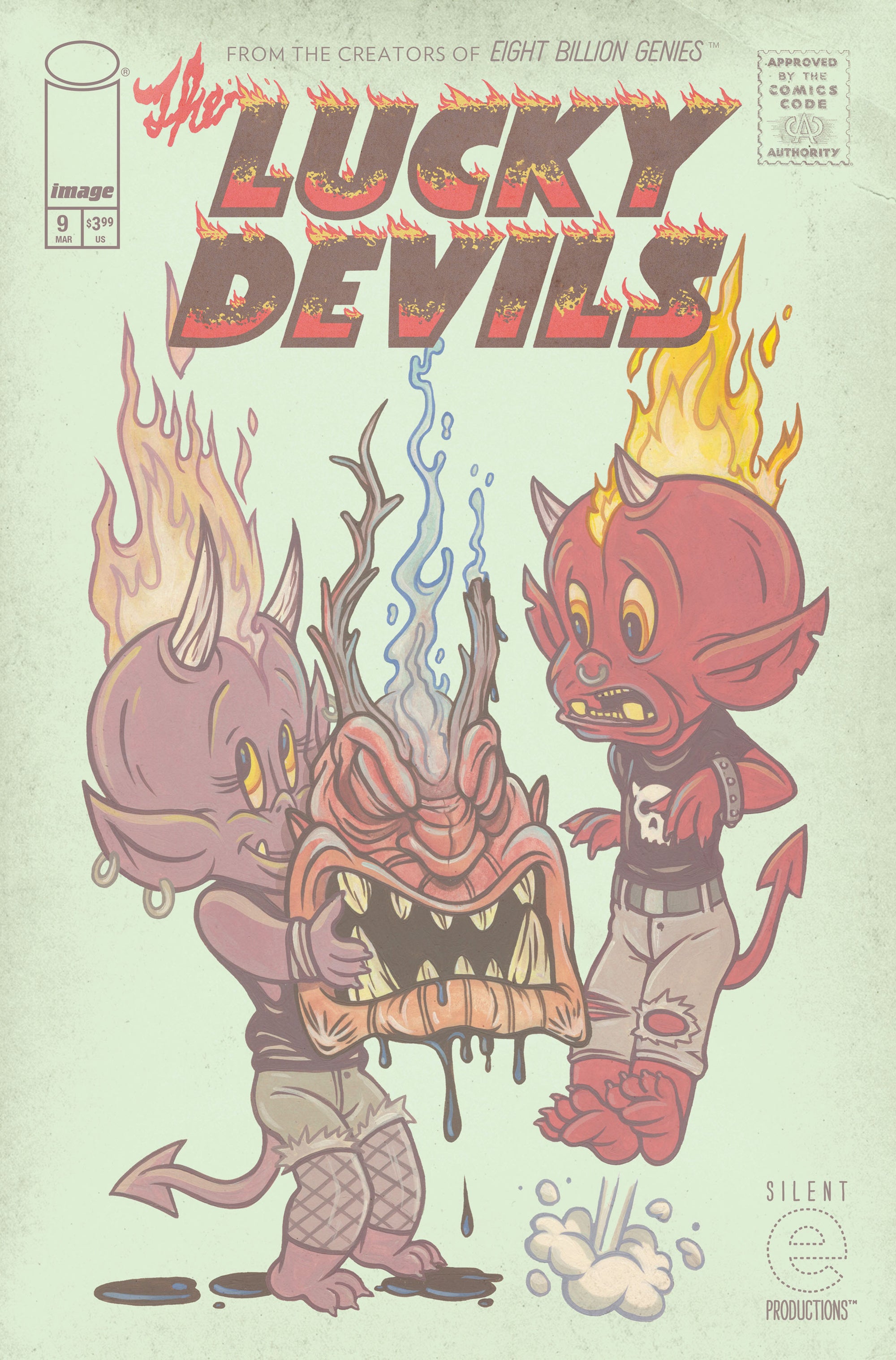 Cover of Lucky Devils #9 comic book by Lunar Distribution, featuring artwork by Ryan Browne.
