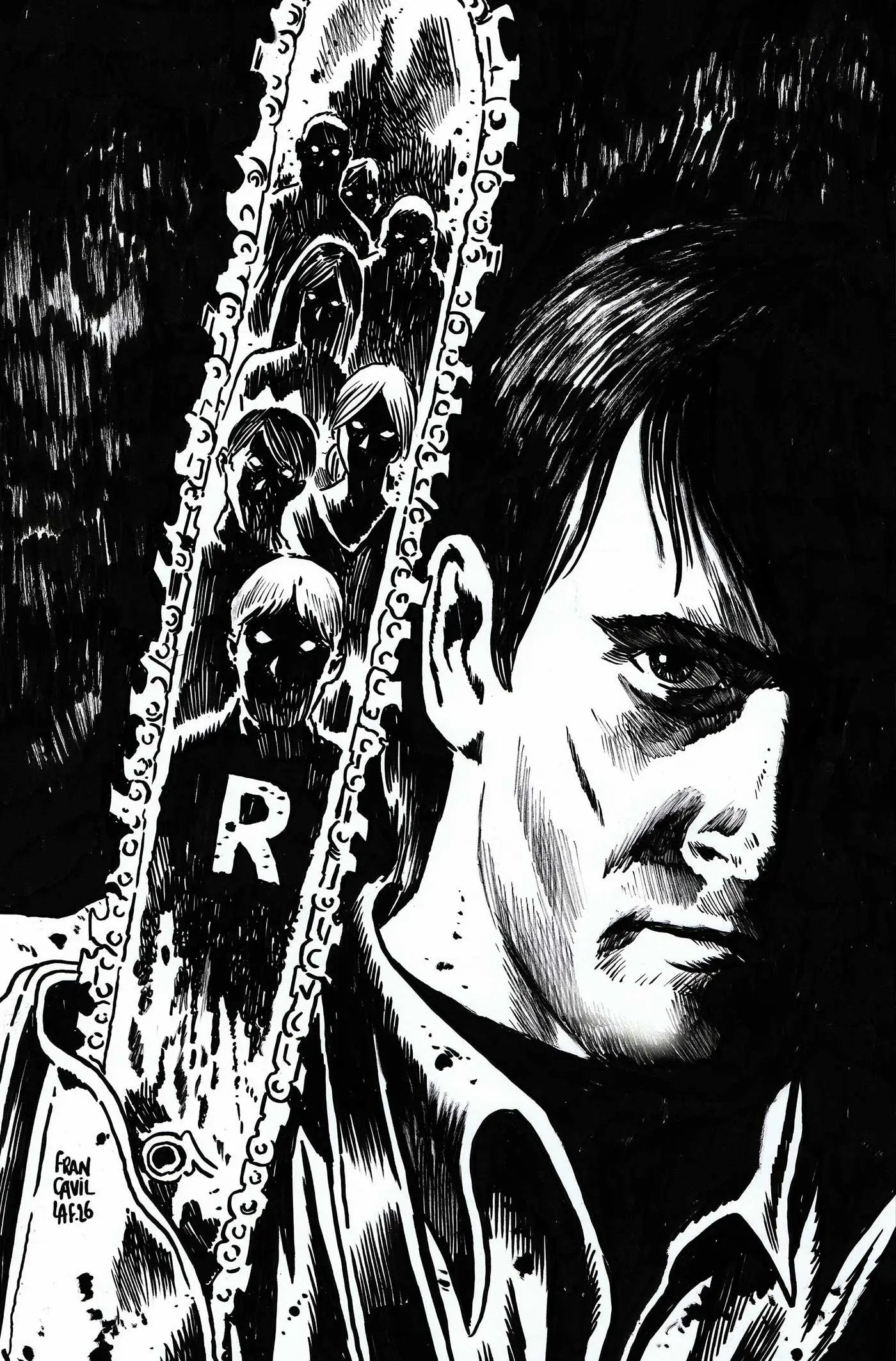 Comic book cover of Archie X Army of Darkness #3 Virgin Variant by Francesco Francavilla, featuring line art artwork.