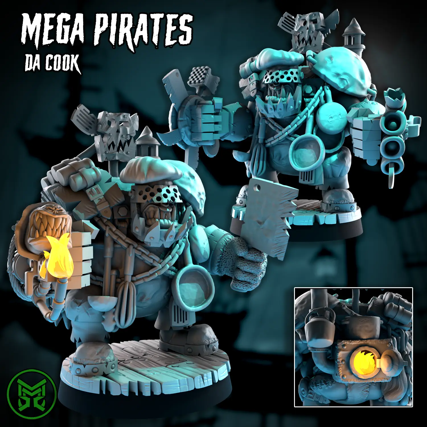 3d Printed Da Pirate Cook by Mekka Miniatures by Last Hope Miniatures