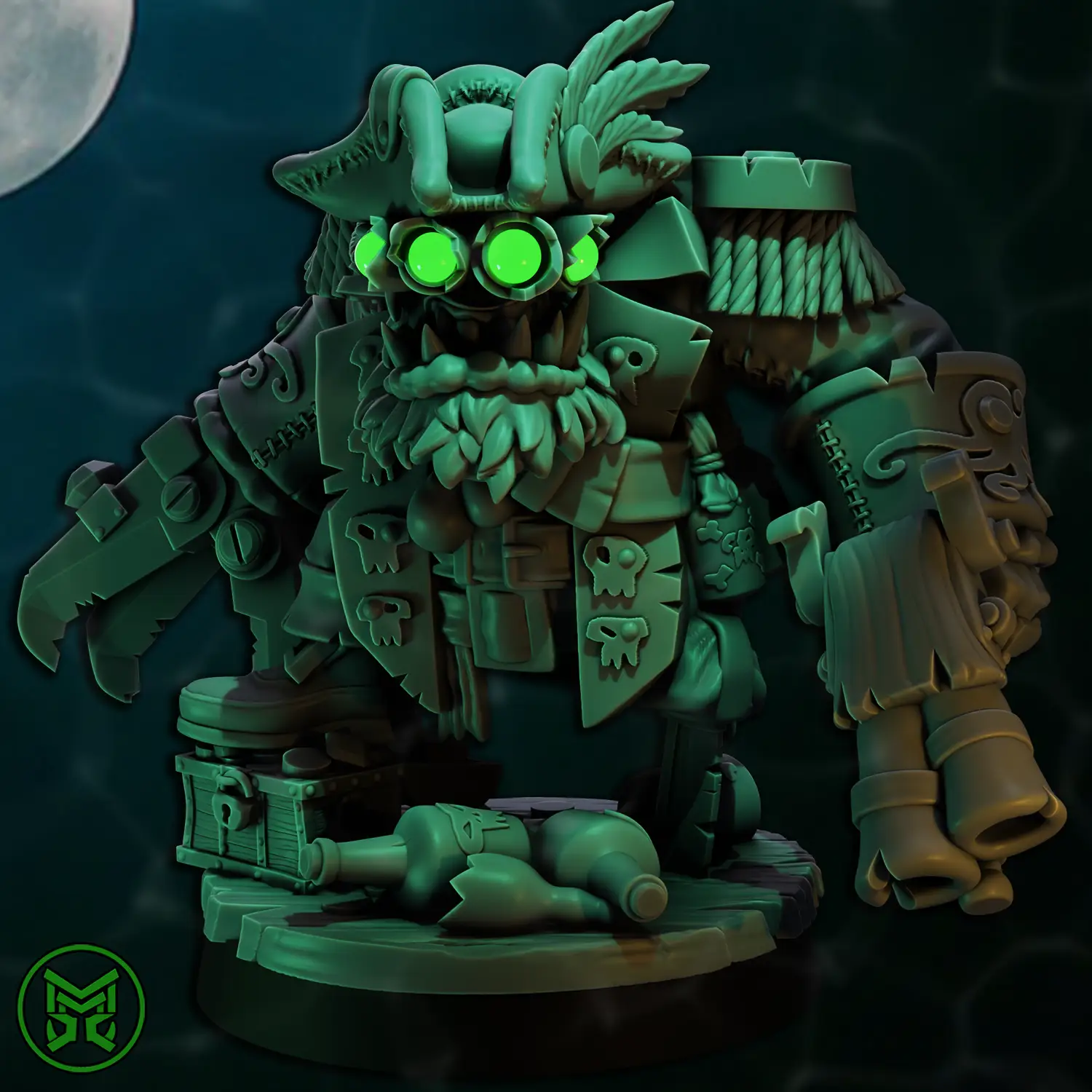 3d Printed Pirate Ork Commando Boss by Mekka Miniatures by Last Hope Miniatures