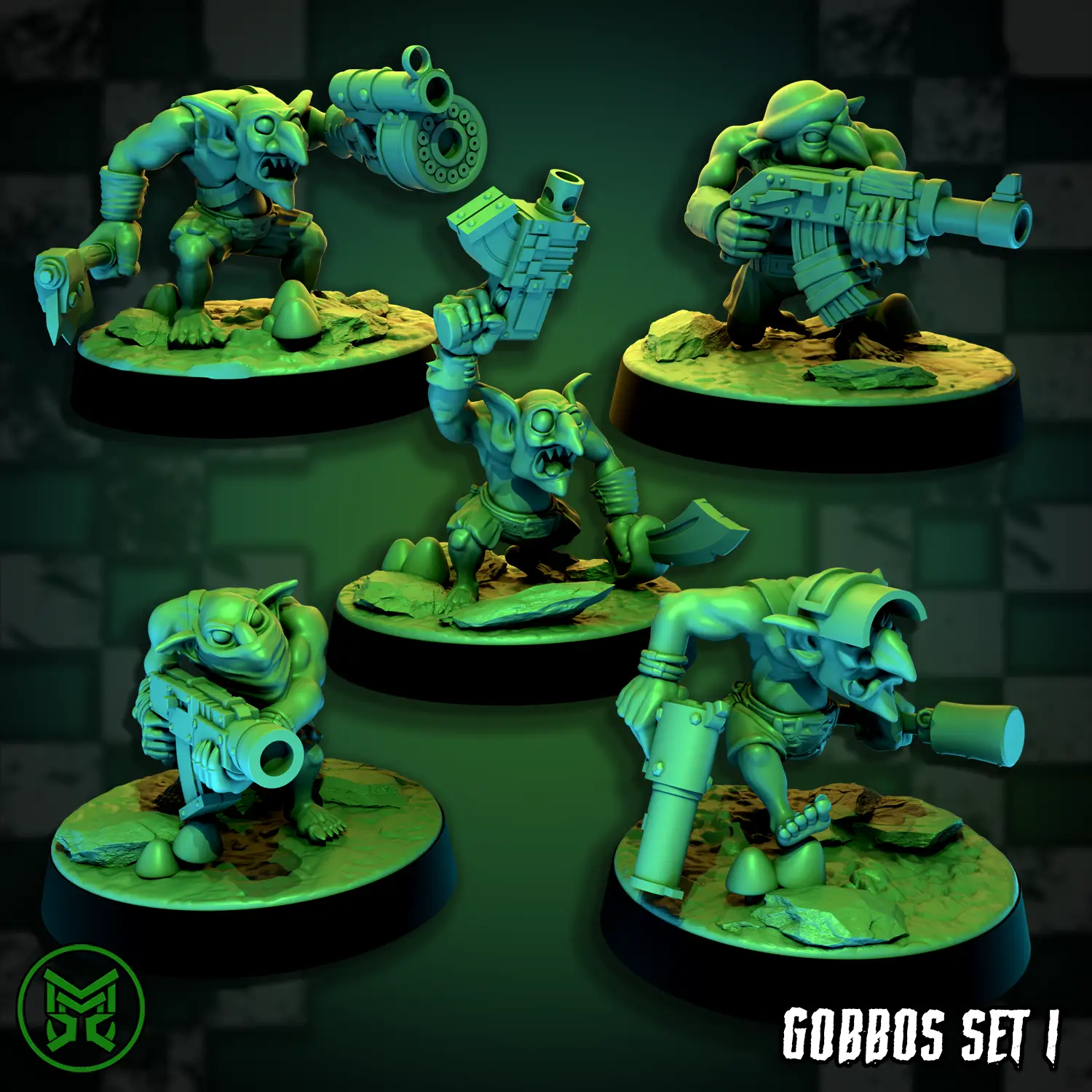 3d Printed Gobbo Crew Modular Set by Mekka Miniatures by Last Hope Miniatures