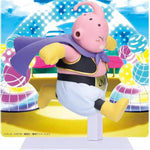 Majin Buu figure from Banpresto Dragon Ball DAIMA series, detailed panel illustration, collectible anime character figure.