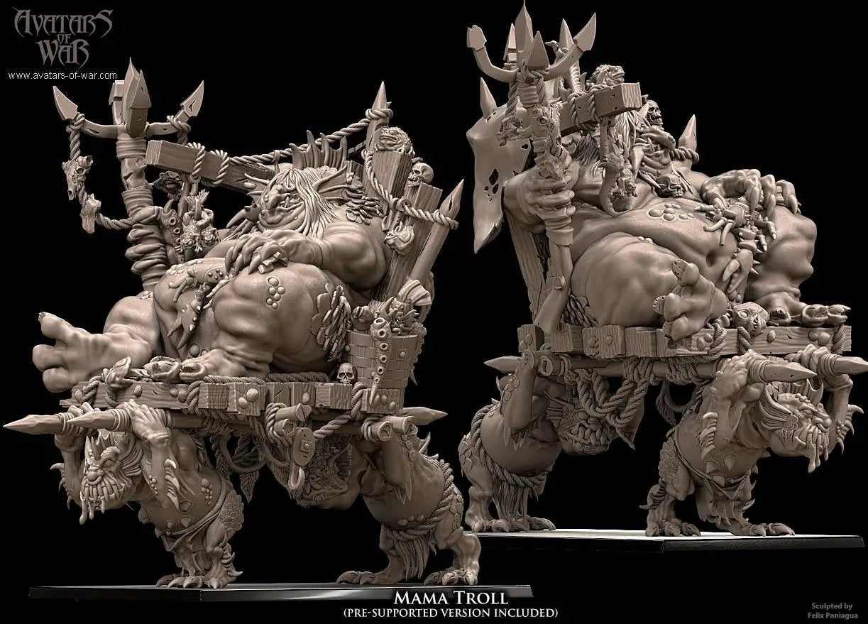 3D printed Momma Troll by Avatars of War by Last Hope Miniatures