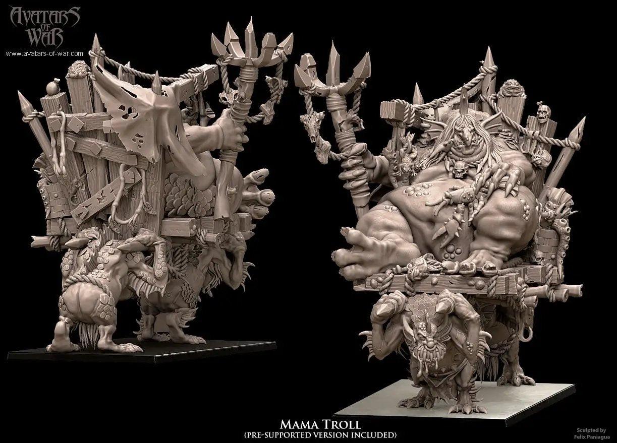 3D printed Momma Troll by Avatars of War by Last Hope Miniatures