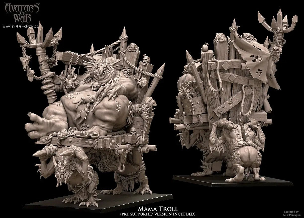 3D printed Momma Troll by Avatars of War by Last Hope Miniatures