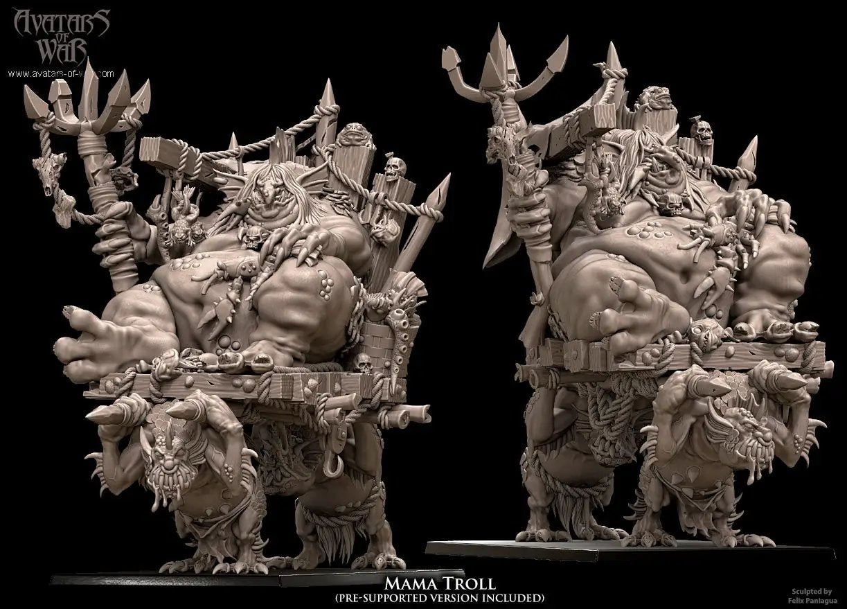 3D printed Momma Troll by Avatars of War by Last Hope Miniatures