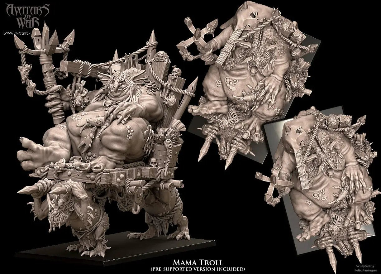 3D printed Momma Troll by Avatars of War by Last Hope Miniatures