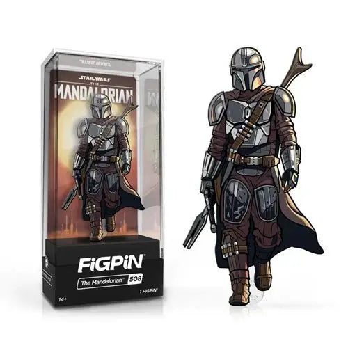 Star Wars Mandalorian FiGPiN enamel pin featuring Mando in his helmet and armor, collectible character pin from THE MIGHTY HOBBY SHOP