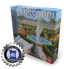 Sanssouci board game box by Michael Keisling, featuring colorful artwork for 2-4 players, published by Imperial Publishing and Mayday Games.