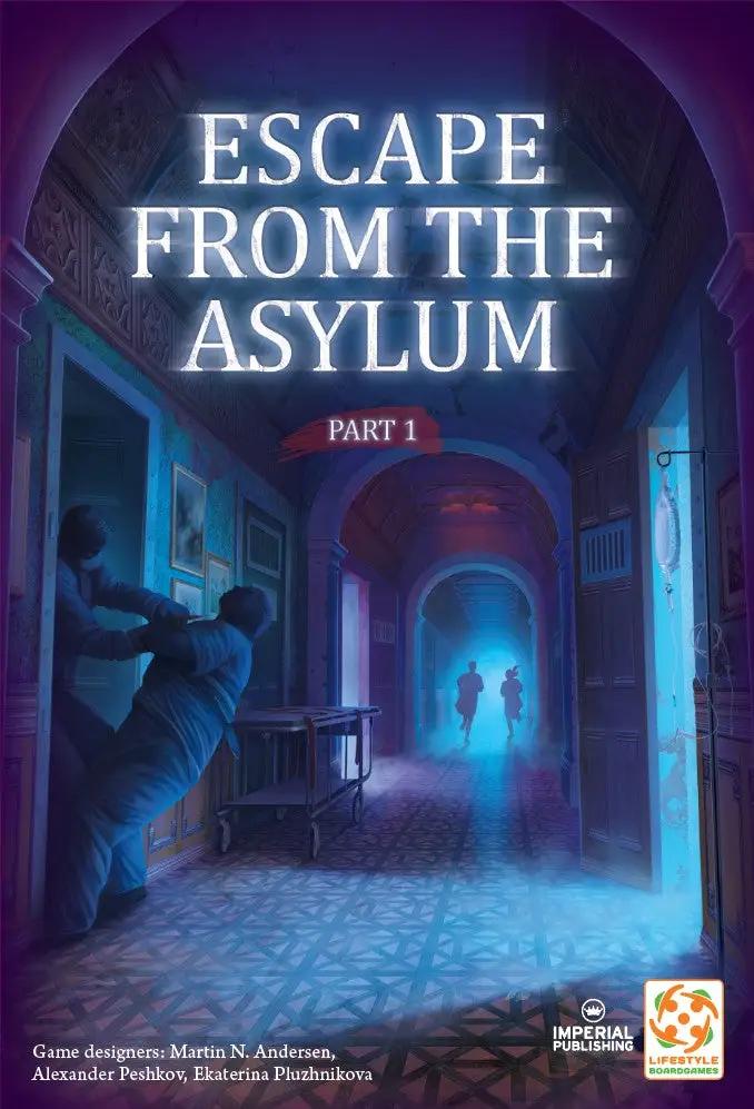 Standard edition Escape from the Asylum cooperative game for 1-6 players by Mayday Games, featuring the game cover art.