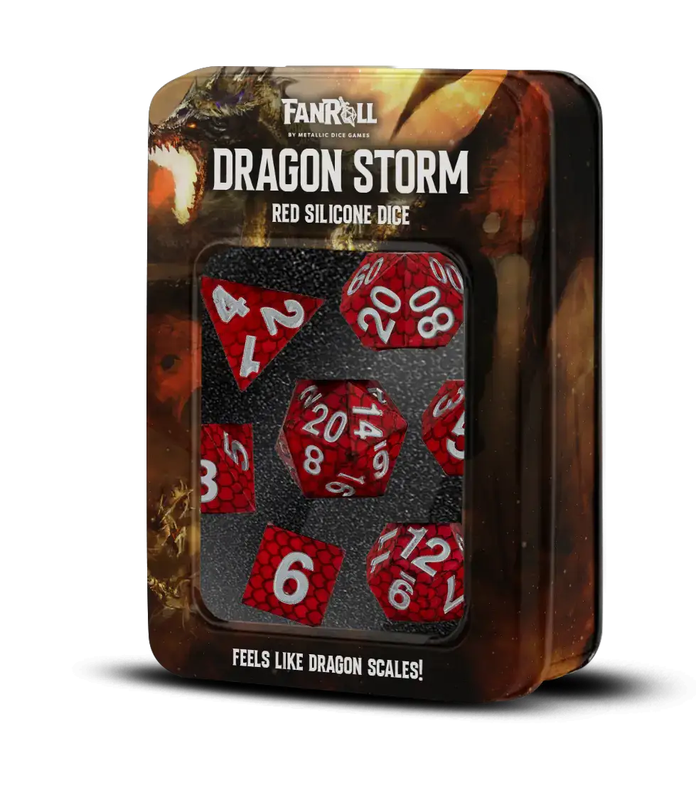 Fanroll Dragon Storm Silicone Dice Set: Red Dragon Scales (7) by THE MIGHTY HOBBY SHOP