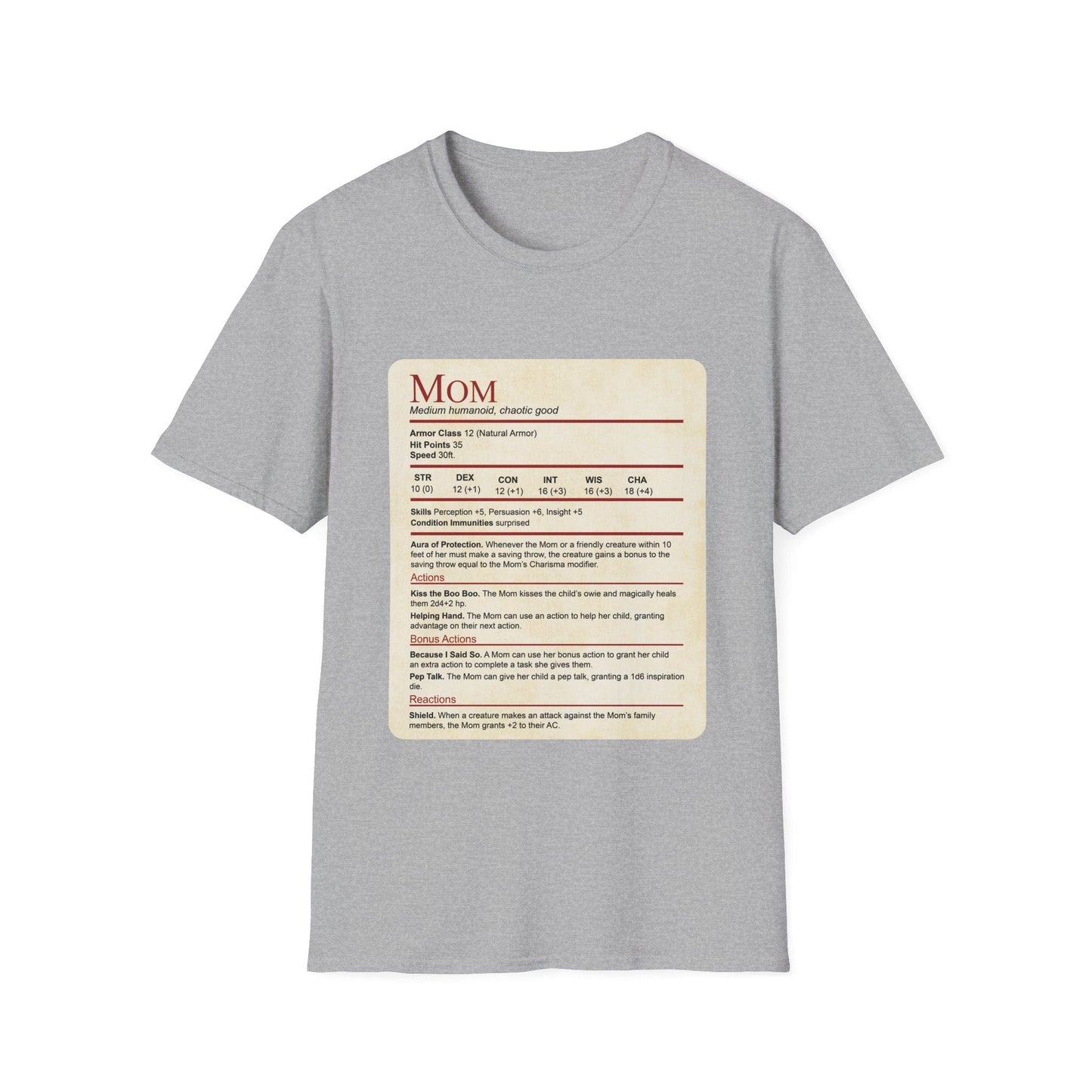 Mom DND Shirt - Funny Stat Block